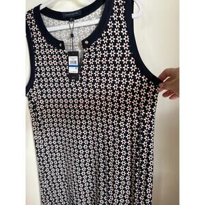 NWT Tommy‎ Hilfiger Women's Shift Dress Floral Chain Detail Size XL Navy